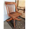 Image 3 : Oak Swivel Office Chair with Wood Casters