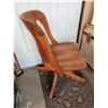 Image 6 : Oak Swivel Office Chair with Wood Casters