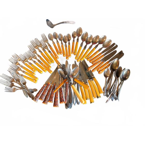 Bakelite and Metal Handle Flatware