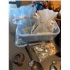 Image 6 : Antique Must Haves - PYREX Butter Dish Chandelier Crystals Flatware & More