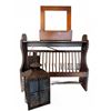 Image 1 : Wood Plate Rack, Wall Mirror, and Metal Lantern