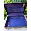 Image 5 : 2 Vintage Suitcases and Blue Rectangular Table