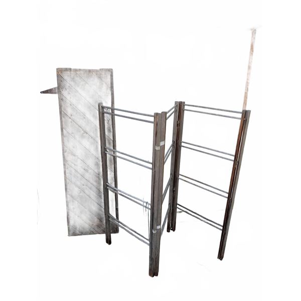 Wood and Metal Folding Gate & Barn Wood Slated Panel