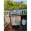 Image 1 : Weber Propane Gas BBQ Grill With Side Table And Cabinet Base