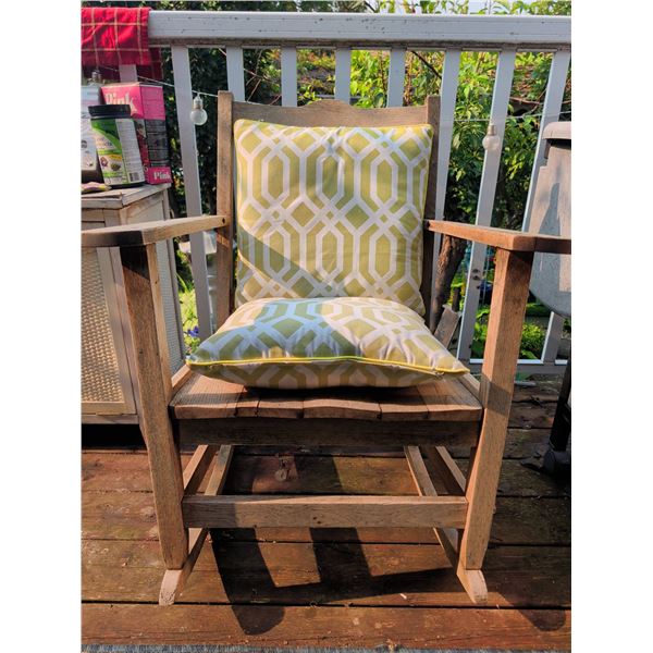 Wooden Rocking Chair With Cushions