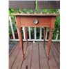 Image 7 : Wood Side Table with Drawer and Painted Garlic Storage Box