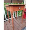 Image 8 : Wood Side Table with Drawer and Painted Garlic Storage Box