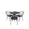Image 1 : Black Metal Mesh Patio Table With 3 Chairs