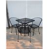 Image 2 : Black Metal Mesh Patio Table With 3 Chairs