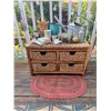 Image 2 : Rustic Wicker Drawer Cabinet With Garden Decor and Books