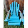 Image 3 : Blue Wooden Adirondack Chairs with Green Cushions