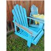 Image 4 : Blue Wooden Adirondack Chairs with Green Cushions