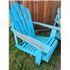Image 5 : Blue Wooden Adirondack Chairs with Green Cushions