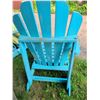 Image 6 : Blue Wooden Adirondack Chairs with Green Cushions