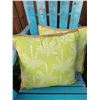 Image 7 : Blue Wooden Adirondack Chairs with Green Cushions