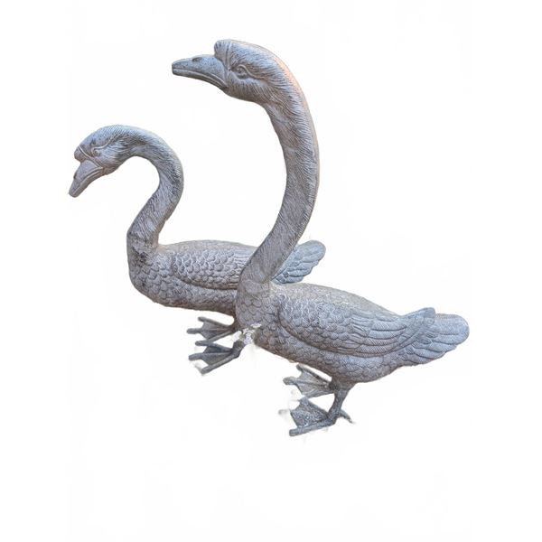 Cast Metal Garden Goose Statues