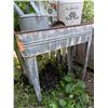 Image 2 : Galvanized Metal Washstand With Watering Can, Pail, and Rustic Shovel