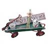 Image 1 : Garden Decor Lot With Wooden Wagon, Watering Can, Planter, And Sign