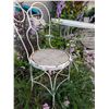 Image 3 : Antique Twisted White Metal Garden Bistro Table and Chair
