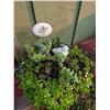 Image 7 : Garden Decor Lot With Planter Boxes And Chicken Statue