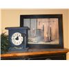 Image 4 : Wall-Mounted Wood Shelf with Three Drawers and Assorted Decor