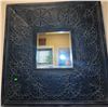 Image 1 : Square Wall Mirror with Embossed Black Metal Frame
