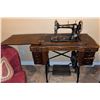 Image 3 : White Treadle Sewing Machine with Ornate Wood Cabinet