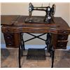 Image 4 : White Treadle Sewing Machine with Ornate Wood Cabinet