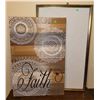 Image 5 : Decor Lot: Birdcage Table Lamp, Faith Wall Art, Faux Floral Arrangement