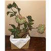 Image 6 : Decor Lot: Birdcage Table Lamp, Faith Wall Art, Faux Floral Arrangement