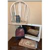 Image 1 : Decor Lot: Chair Shelf, Mirror, Faux Book, Birdcage, Candle