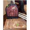Image 2 : Decor Lot: Chair Shelf, Mirror, Faux Book, Birdcage, Candle