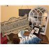 Image 1 : Decorative Wall Mirror, Metal Welcome Sign, Picture Frames, Paisley Throw, and Hanging Organizer