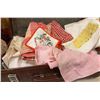 Image 3 : Vintage Suitcase with Plush Bear, Porcelain Doll, Linens and Countryside Painting