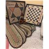 Image 1 : 2 Framed Wood Board Games and 3 Braided Oval Rugs