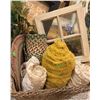 Image 3 : Home Decor Lot With Knit Blanket, Framed Print, Decorative Basket, and Accents