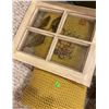 Image 6 : Home Decor Lot With Knit Blanket, Framed Print, Decorative Basket, and Accents