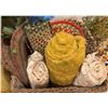 Image 7 : Home Decor Lot With Knit Blanket, Framed Print, Decorative Basket, and Accents