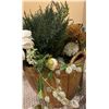 Image 3 : Chalkboard Shutter Panel, Basket with Faux Florals, and Five Assorted Lampshades