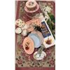 Image 1 : Decorative Dishware, Trays, Glass Stand, and Area Rug