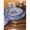 Image 3 : Blue and White Transferware Dishes, Including Dickens Series and Nasco Blue River