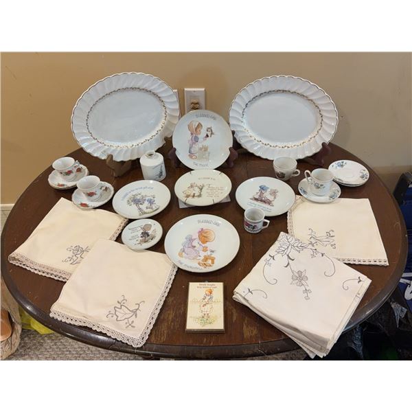 Decorative Plates, China Tea Cups, and Linen Napkins Collection