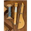 Image 3 : Vintage Wooden Textile Spools and Tools