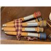 Image 4 : Vintage Wooden Textile Spools and Tools