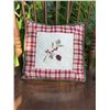 Image 2 : Wooden Windsor Armchair with Plaid Decorative Pillow