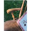 Image 5 : Wooden Windsor Armchair with Plaid Decorative Pillow