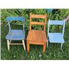 Image 1 : 3 Miniature Wooden Children’s Chairs