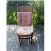 Image 1 : Wooden Spindle-Back Rocking Chair with Cushions