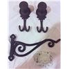 Image 6 : Decorative Home Decor Lot Including Corbels, Hooks, and Containers
