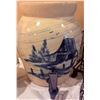 Image 4 : Kitchenware Lot with Stoneware Dispenser, Enamel Roaster, Plates, and Wire Baskets
